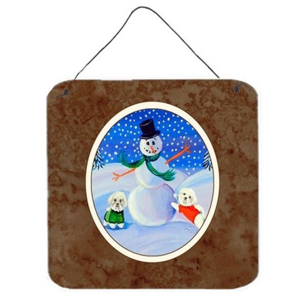 Snowman Bichon Frise Wall or Door Hanging Prints, Carolines Treasures, Mfr#: 7145DS66